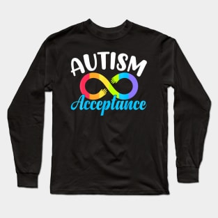 Autism Awareness Autism Red Instead Infinity Acceptance Long Sleeve T-Shirt